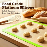 Tapis de cuisson en silicone personnalisable avec bordure verte, logo, couleur, taille et style sur mesure, renforcé de fibres de verre, antiadhésif, pour friteuse à air