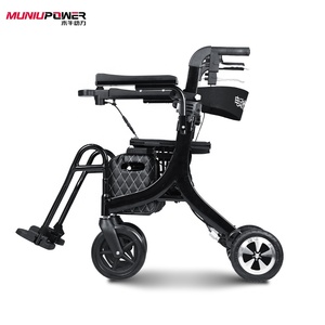 Deambulatore Elettrico Leggero Nero per Interni ed Esterni con Sedile per Anziani e Disabili - Product Image 2