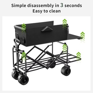 Gerobak Lipat 200L Tugas Berat, Kereta Dorong Lipat, Gerobak Pantai Serbaguna dengan Roda Besar untuk Pasir - Product Image 4