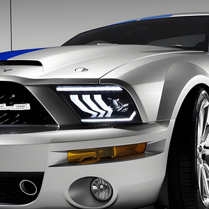 Para Ford <span class=keywords><strong>Mustang</strong></span> 2005-<span class=keywords><strong>2009</strong></span> LED Auto faros montaje dinámico DRL bifocal proyector lente para lámparas delanteras de coche actualización nueva - Product Image 2