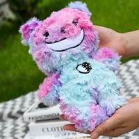 Peluche Ours Souriant Personnalisé à Dégradé de Couleurs, Effet Tie-Dye, Longue Fourrure, Animal en Peluche