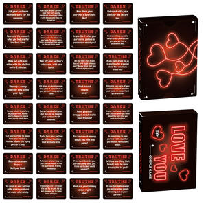 50 cartes d'échauffement interactives en forme de cœur au néon LOVE YOU <span class=keywords><strong>Couple</strong></span> Truth or Dare Game Props en plastique durable - Product Image 6