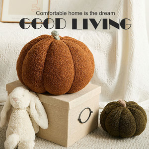 Hot Selling No MOQ Colorful Luxury Fluffy Home Decor <strong>Round</strong> <strong>Cushion</strong> Halloween Holiday Throw Pillowcase Pumpkin Pillow Sofa Pillow - Product Image 2