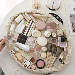 Sac organisateur de maquillage portable pour femmes cordon de serrage pochette de rangement cosmétique de grande capacité pour un usage quotidien sacs de rangement polyvalents - Product Image 6