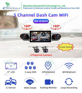 5-चैनल 4K + 2*1080p + 1080p कार डीवीडी रिकॉर्डर fhd 25 <span class=keywords><strong>fps</strong></span> वाईफाई जीपीएस 3 इंच आईपीएस स्क्रीन वीडियो डैश कैमरा सुपर नाइट विजन - Product Image 3