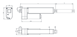 Brazo Hidráulico para Puerta de Coche FD24A2460760C33 <span class=keywords><strong>24</strong></span> VCC y 1200 Ohm, Actuador Rotatorio con Motor Reductor para Ventilador de Dron - Product Image 3