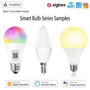 मल्टी बेस स्मार्ट बल्ब e12 e14 e27 e27 <span class=keywords><strong>gu10</strong></span> मैटर जिग्बी वाई-फाई ऐप वॉयस कंट्रोल डिम्बल रंग बदलने वाले एलईडी लैंप - Product Image 2