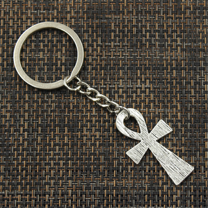 Porte-clés en alliage métallique plaqué argent antique et bronze antique, motif clé <span class=keywords><strong>de</strong></span> vie <span class=keywords><strong>Ankh</strong></span>, 39x21MM, souvenir, cadeau - Product Image 5