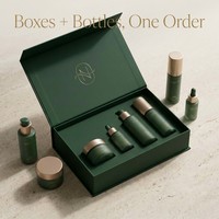 Boîte cosmétique rigide magnétique écologique de luxe haut de gamme avec logo personnalisé, doublure en éponge, coffret cadeau pour sérum de soin de la peau, OEM