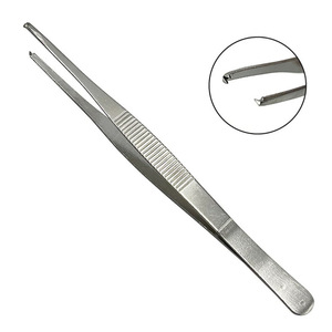 Pinzas para Tejidos de Acero Inoxidable, Pinzas de Disección Rectas, Pinzas Médicas para Aplicación de Apósitos con Dientes - Product Image 3