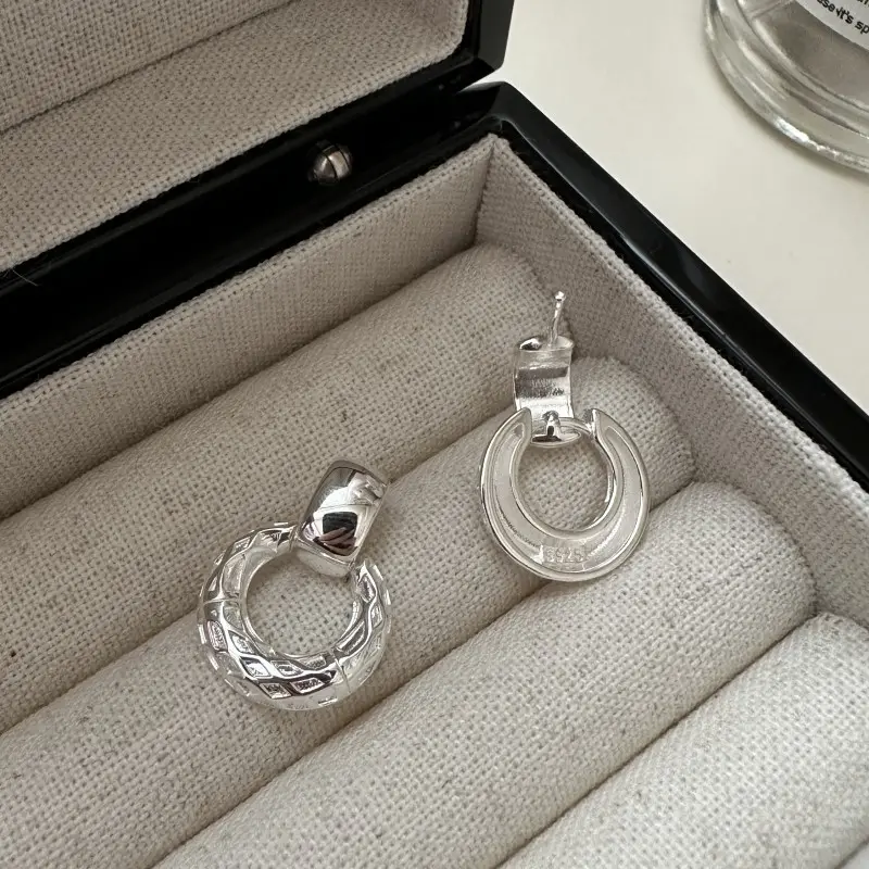 JoyEver fine jewelry hypoallergenic women earring 925 sterling silver statement circle stud earrings