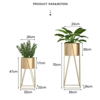 Support de plantes moderne en métal doré pour intérieur et extérieur, idéal pour la décoration de la maison et des plantes, support à fleurs classique