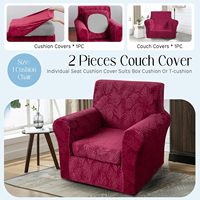 MeiMeileo Lot de 2 housses de fauteuil gaufrées, respirantes, anti-poussière, extensibles, lavables, pour chiens/chats (Rouge bordeaux)