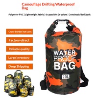 Sac à dos étanche de luxe 20L en PVC, style camouflage, pour randonnée et moto – Promotion usine Ningbo