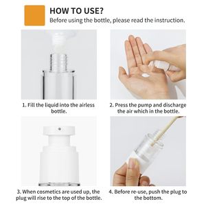 Bouteille cosmétique ovale givrée à pompe sans air rechargeable, 1oz, 2oz, 3oz, 4oz, 80ml, 100ml, 120ml, prix usine abordable - Product Image 4