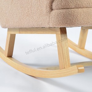 Sillón moderno con respaldo alto, balancín esponjoso, patas de madera de goma, silla decorativa tapizada para adultos para el hogar, la Oficina y la sala de estar - Product Image 6