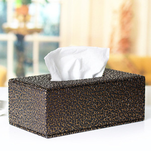 Porte-serviettes en cuir PU avec impression de fleurs carrées personnalisées Boîte à mouchoirs pour hôtels Impression de fleurs carrées personnalisées - Product Image 5