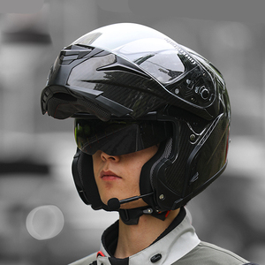 Helmetscarbon หมวกกันน็อกมอเตอร์ไซค์,หมวกกันน็อกมอเตอร์ไบค์แบบเลนส์คู่ราคาไม่แพงหมวกกันน็อคมอเตอร์ไซค์ไฟเบอร์ B1 - Product Image 4