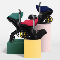 Poussette bébé convertible 4-en-1 de luxe avec nacelle