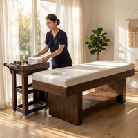 Table de massage thaïlandaise en chêne de haute qualité, confortable, 066-3 #   Mobilier de salon commercial haut de gamme pour hôtels et écoles, capacité de charge de 250 kg