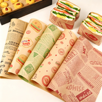 Kertas Pembungkus Burger Sandwich Kentang Goreng Kualitas Pabrik untuk Makanan, Kertas Anti Minyak untuk Restoran