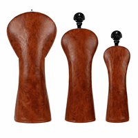 Housse de club de golf en cuir PU brodée OEM, pour driver, fairway wood et hybride, doublure en peluche, fabricant sur mesure