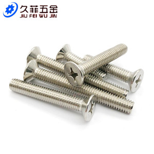 Jiu Fei Wu Jin 304 Stainless Steel Flat Head Phillips <b>Machine</b> <b>Screws</b> M3 <b>M4</b> M5 M6 M8 M10 Metric Standard Thread - Product Image 2
