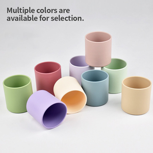 Lot de tasses à bec en silicone sans BPA personnalisables pour bébés, tasses à eau manuelles pour tout-petits et enfants, ensemble cadeau de vaisselle pour nourrissons - Product Image 2