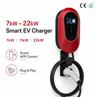 Chargeur mural universel 11 kW triphasé GB/T AC pour véhicules électriques, usage domestique, bureau, recharge publique, 380 V, WiFi, 4G, contrôle à distance