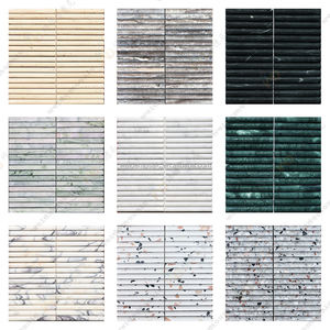 Mosaico de Travertino Beige, Mosaico de Loseta Tipo Flauta para Decoración de Paredes y Pisos, Diseño de Piedra Natural Estilo Bambú - Product Image 3