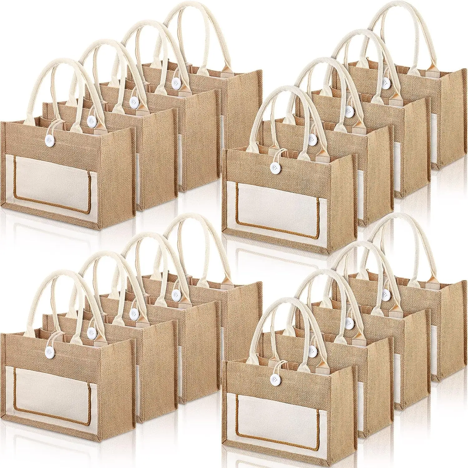 卸売印刷ロゴ食料品ジュートショッピングプロモーションヘシアン黄麻布ジュートトートバッグ黄麻布バッグ