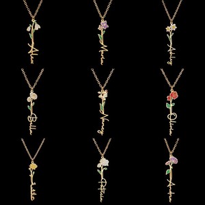 Regali in Metallo per San Valentino, Collana con Ciondolo a Forma <span class=keywords><strong>di</strong></span> Rosa in Acciaio Inossidabile Dorato per Ragazze - Product Image 1