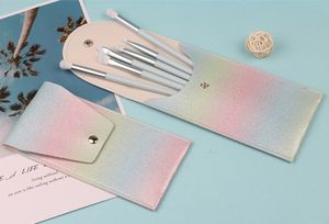 Sac de rangement pour pinceau de maquillage en cuir souple de haut niveau étui à ombre à paupières en PVC dégradé portable avec style de mode coloré - Product Image 6