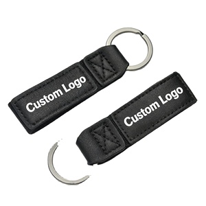 2026 Popular Personality Car Metal Ring Luxury Pu Leather Keychain <b>Custom</b> Logo Printing Design Keychains - Product Image 1
