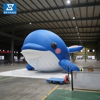 Modèle publicitaire géant gonflable de baleine et de dauphin pour la décoration d'expositions sur les organismes marins