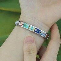 Pulsera de dijes italianos Hapiship Paz Mundial Sin Guerra, Nuevos dijes italianos DIY para pulsera de aniversario, Joyería DJ1242-A