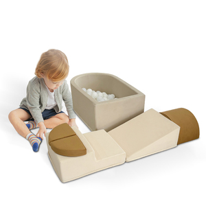 Vente à chaud Ensemble de jeu en mousse souple personnalisé Blocs d'escalade de <span class=keywords><strong>piscine</strong></span> à balles d'intérieur en usine pour enfants Équipement de jeu de fosse à balles adapté aux bébés - Product Image 1