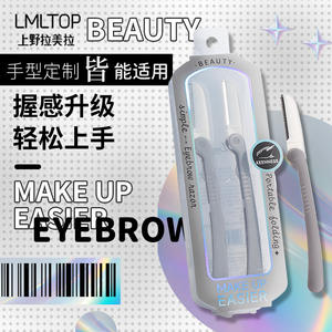 LMLTOP Rasoir à sourcils pliable, lot de 2, en acier inoxydable, gris et blanc, tondeuse portable pour usage général - Product Image 1