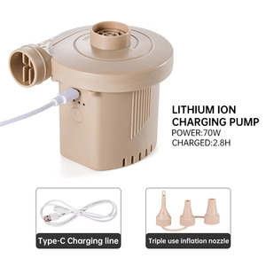 Pompe à air portable <span class=keywords><strong>rechargeable</strong></span>, <span class=keywords><strong>gonfleur</strong></span> électrique à haut débit pour le camping en plein air, matelas gonflable, <span class=keywords><strong>bateau</strong></span>, bouée - Product Image 4