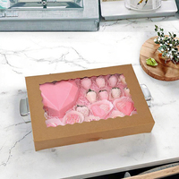 Boîte à gâteaux en papier grand format, 12 pièces, avec doublure en éponge blanche, finition mate, gaufrage doré, fenêtre 12x6, pour chewing-gum, gelée, qualité alimentaire