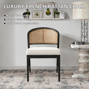 Chaise d'appoint rembourrée en rotin moderne du milieu du siècle pour la maison - Product Image 2