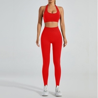 Pakaian Dalam Olahraga Eropa dan Amerika Berkualitas Tinggi, Cepat Kering, Legging, Setelan Yoga Outdoor Musim Panas, Set Yoga High-end Sense