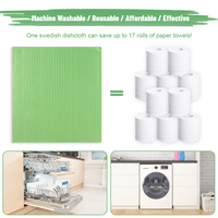Paño de Esponja de Celulosa Húmeda Ecológico, Pulpa de Madera Natural Reutilizable, Paño Absorbente para Limpieza de Cocina, Trapo para Lavar Platos