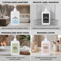 Bouteilles à pompe carrées en PE blanc en stock, vente en gros, flacons distributeurs vides personnalisés pour sous-conditionnement de liquides
