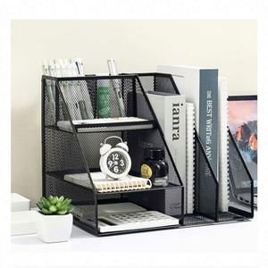 Mesh Pen Holder <b>Desk</b> Organizer Multi-Functional Pencil Holder with File Holders <b>Large</b> Capacity Office <b>Desk</b> Accessories - Product Image 4