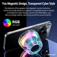 Haut-parleur sans fil magnétique 6.0, enceinte portable avec appairage TWS et lumières RGB colorées, support magnétique pour téléphone, directement de l'usine