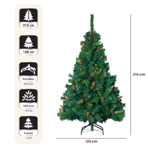Sapin de Noël artificiel en forme de cône de pin, effet neige épaisse, 8 pieds, pour intérieur, extérieur, mariage, décoration - Product Image 3