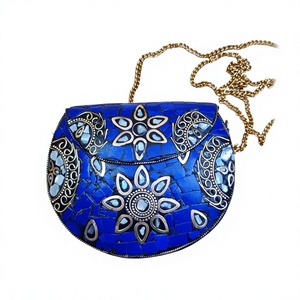 Handmade Mosaic Pattern Iron Multi Color Evening Clutch <b>Bag</b> by <b>Indian</b> Artisans for Women's Celebrations and Special Events - Product Image 1