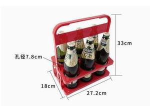 Porte-bouteilles pliable en plastique personnalisé avec logo, pour six bouteilles, <span class=keywords><strong>panier</strong></span> à boissons, porte-vin pour deux bouteilles - Product Image 3