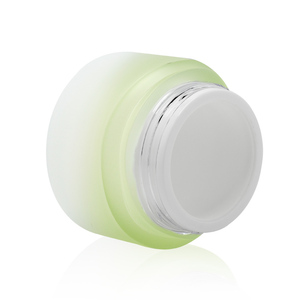 Tarro de crema cosmética de plástico blanco y verde con logotipo personalizado, 50g, <span class=keywords><strong>mantequilla</strong></span> corporal esmerilada, cara recta - Product Image 5